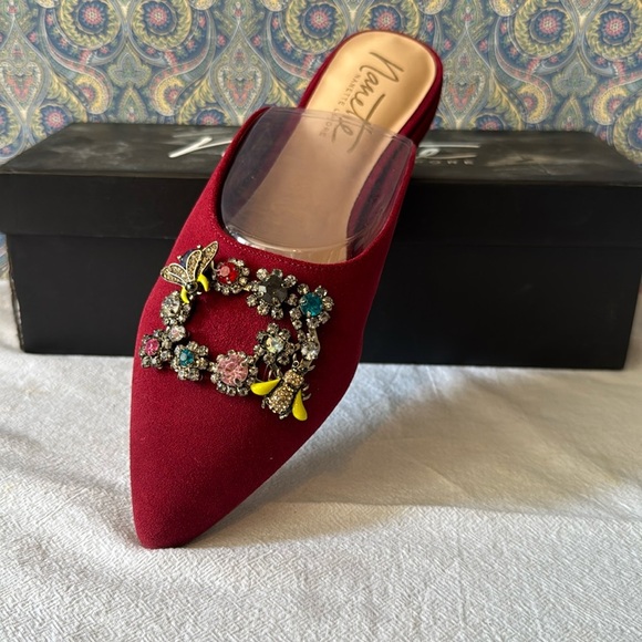 Nanette Lepore DORIS Embellished Suede Mule 8.5 - Picture 1 of 4